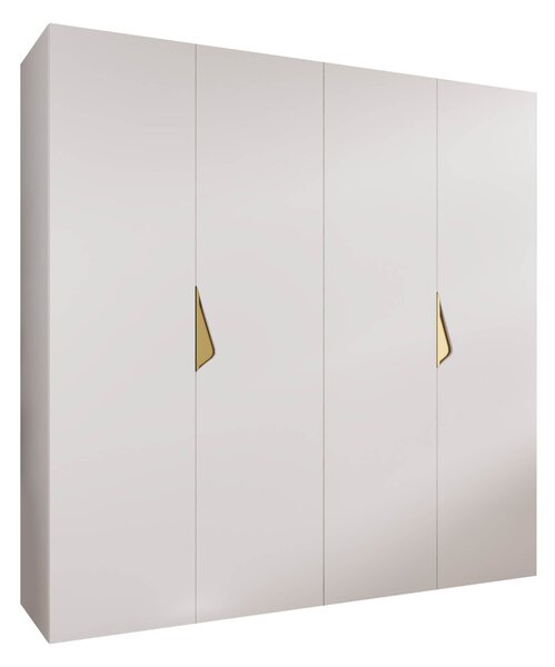 Gardróbszekrény Hartford 620, Laminált forgácslap, 202x200x52cm, Aranysárga, Fehér