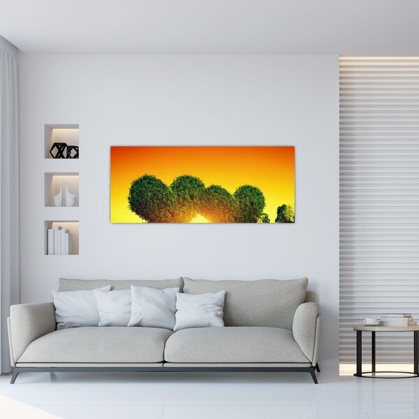 Kép - szív a fák tetején (120x50 cm)