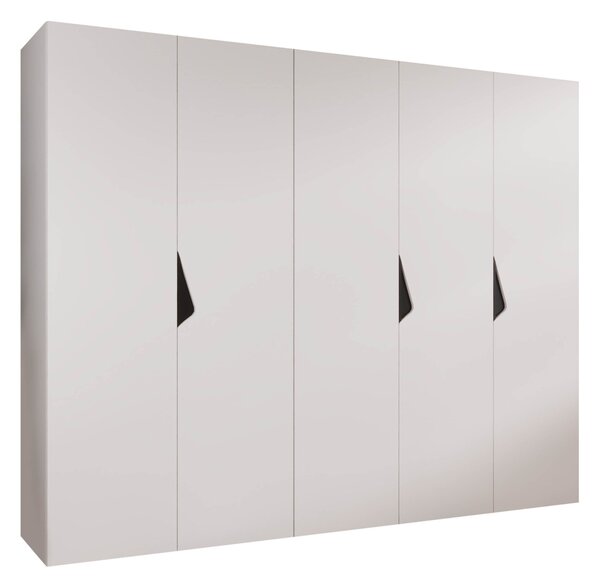Gardróbszekrény Hartford 621, Laminált forgácslap, 202x250x52cm, Fehér, Fekete