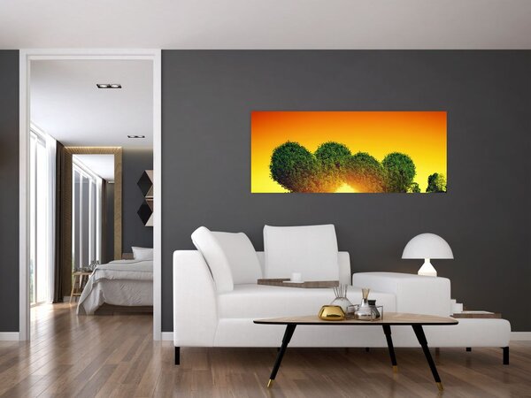 Kép - szív a fák tetején (120x50 cm)