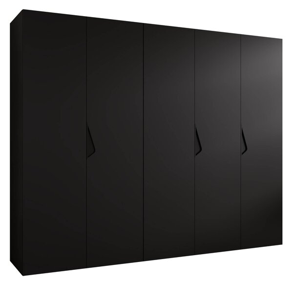 Gardróbszekrény Hartford 621, Laminált forgácslap, 202x250x52cm, Fekete