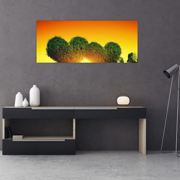 Kép - szív a fák tetején (120x50 cm)