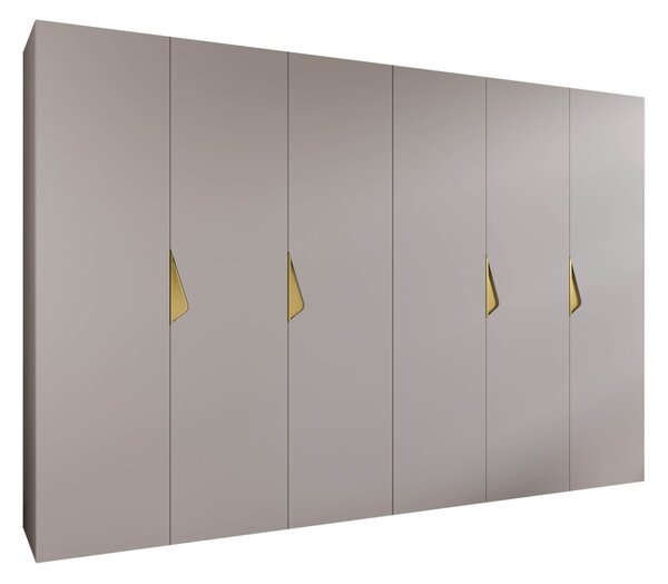 Gardróbszekrény Hartford 622, Laminált forgácslap, 202x300x52cm, Aranysárga, Kasmír