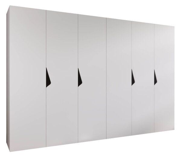 Gardróbszekrény Hartford 622, Laminált forgácslap, 202x300x52cm, Fehér, Fekete