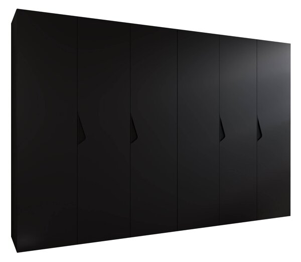 Gardróbszekrény Hartford 622, Laminált forgácslap, 202x300x52cm, Fekete
