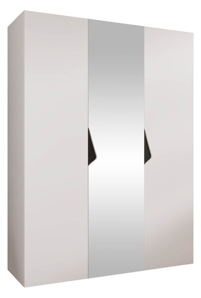 Gardróbszekrény Hartford 624, Laminált forgácslap, 202x150x52cm, Fehér, Fekete