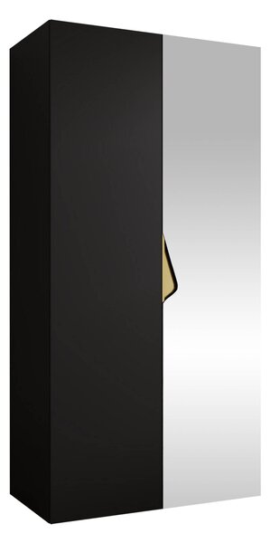 Gardróbszekrény Hartford 623, Laminált forgácslap, 202x100x52cm, Fekete, Aranysárga