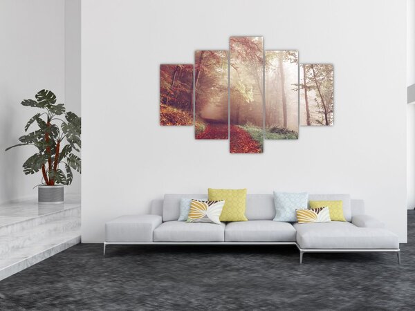 Kép - Őszi séta az erdőben (150x105 cm)