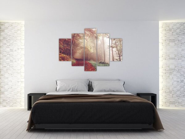 Kép - Őszi séta az erdőben (150x105 cm)