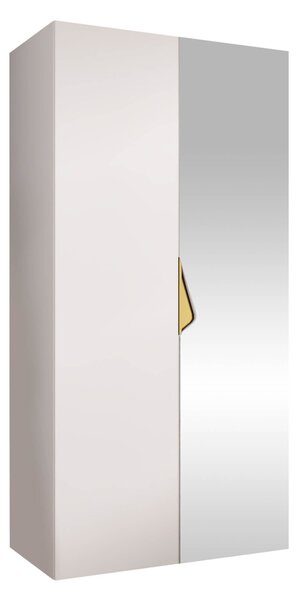 Gardróbszekrény Hartford 623, Laminált forgácslap, 202x100x52cm, Fehér, Aranysárga