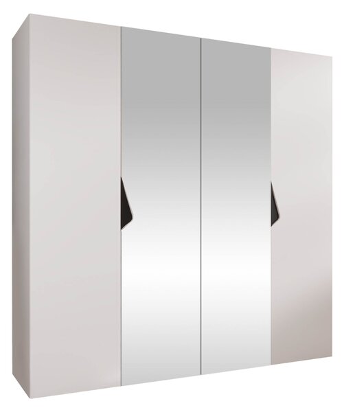 Gardróbszekrény Hartford 625, Laminált forgácslap, 202x200x52cm, Fekete, Fehér