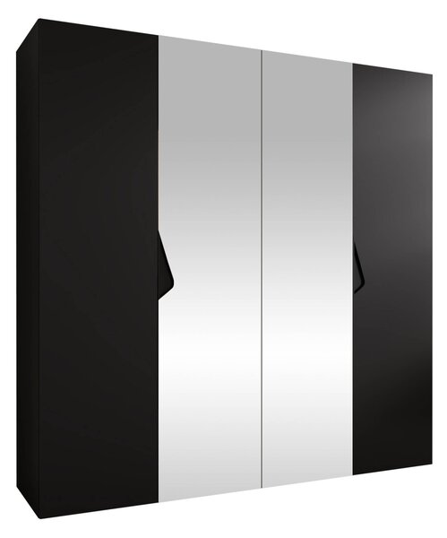 Gardróbszekrény Hartford 625, Laminált forgácslap, 202x200x52cm, Fekete