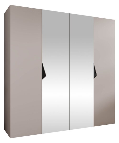 Gardróbszekrény Hartford 625, Laminált forgácslap, 202x200x52cm, Fekete, Kasmír