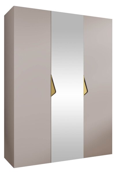 Gardróbszekrény Hartford 624, Laminált forgácslap, 202x150x52cm, Kasmír, Aranysárga