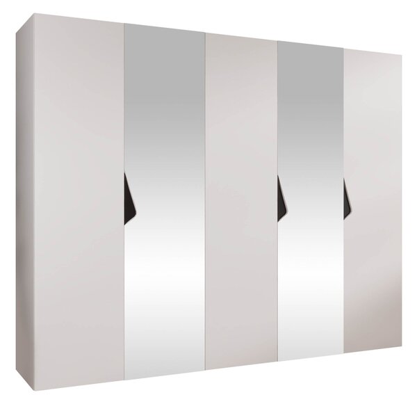 Gardróbszekrény Hartford 626, Laminált forgácslap, 202x250x52cm, Fehér, Fekete