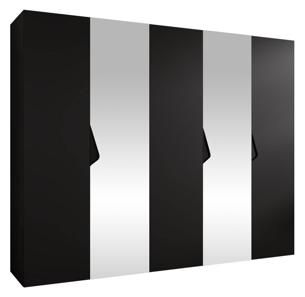 Gardróbszekrény Hartford 626, Laminált forgácslap, 202x250x52cm, Fekete