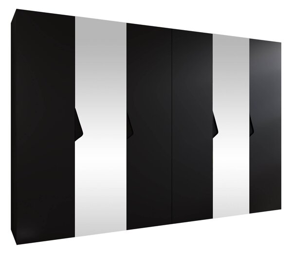 Gardróbszekrény Hartford 627, Laminált forgácslap, 202x300x52cm, Fekete