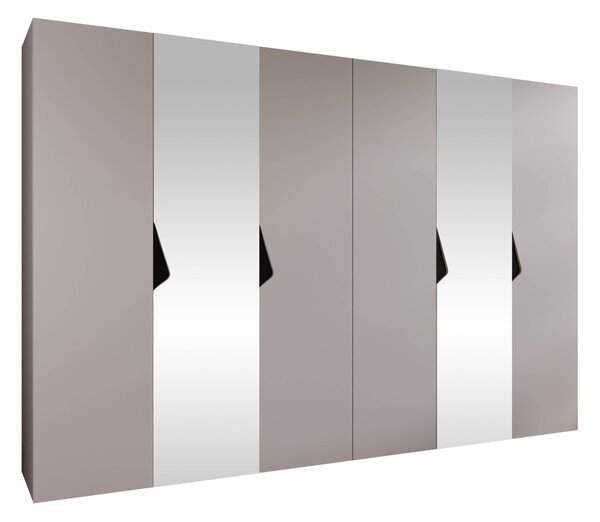 Gardróbszekrény Hartford 627, Laminált forgácslap, 202x300x52cm, Fekete, Kasmír