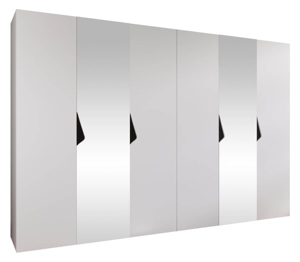 Gardróbszekrény Hartford 627, Laminált forgácslap, 202x300x52cm, Fehér, Fekete