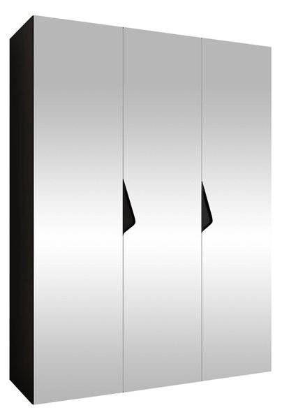 Gardróbszekrény Hartford 629, Laminált forgácslap, 202x150x52cm, Fekete