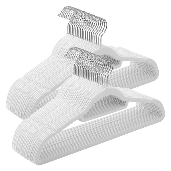 CHIC bársony csúszásmentes vállfa szett, 50 db, fehér SongmicsHome