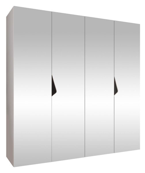 Gardróbszekrény Hartford 630, Laminált forgácslap, 202x200x52cm, Fehér, Fekete
