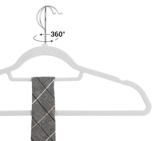 CHIC bársony csúszásmentes vállfa szett, 50 db, fehér SongmicsHome