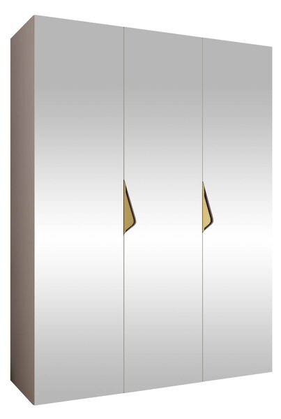 Gardróbszekrény Hartford 629, Laminált forgácslap, 202x150x52cm, Aranysárga, Kasmír