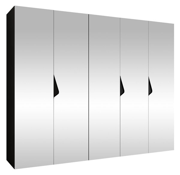 Gardróbszekrény Hartford 631, Laminált forgácslap, 202x250x52cm, Fekete