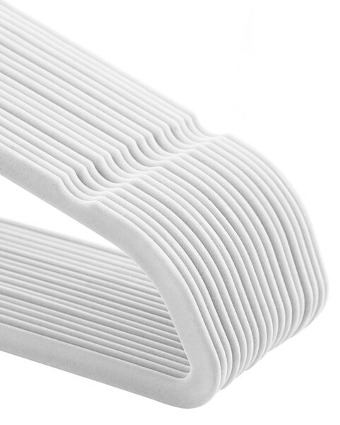 CHIC bársony csúszásmentes vállfa szett, 50 db, fehér SongmicsHome