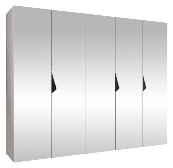 Gardróbszekrény Hartford 631, Laminált forgácslap, 202x250x52cm, Fehér, Fekete
