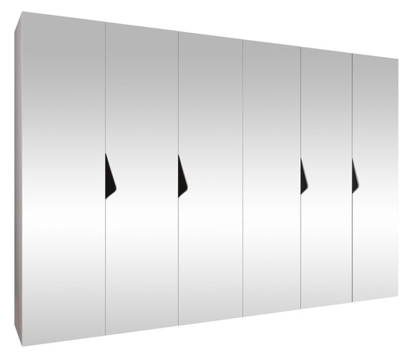 Gardróbszekrény Hartford 632, Laminált forgácslap, 202x300x52cm, Fehér, Fekete