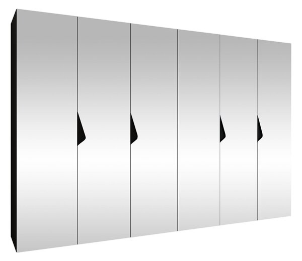 Gardróbszekrény Hartford 632, Laminált forgácslap, 202x300x52cm, Fekete