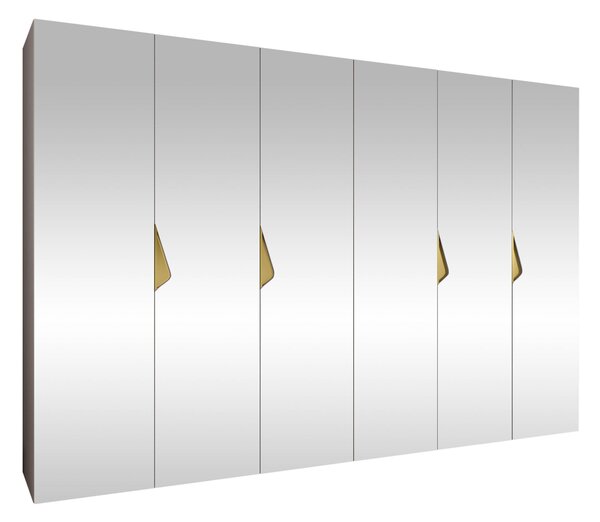 Gardróbszekrény Hartford 632, Laminált forgácslap, 202x300x52cm, Aranysárga, Kasmír