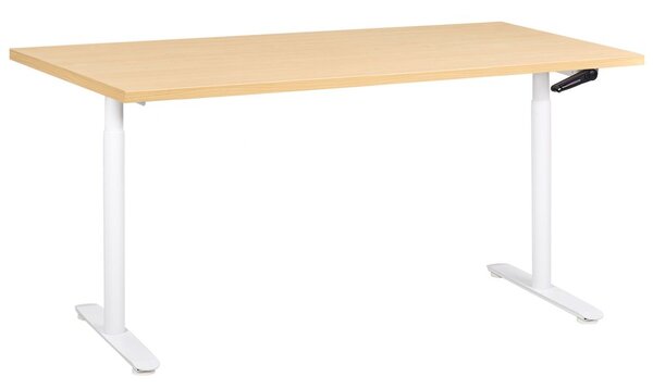 Manuálisan állítható asztal DESTINAS Világosbarna/fehér 160 cm 72 cm