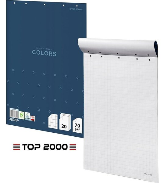 Flipchart Top 2000 Blok do flipchartu Top 2000 Colors 64x90cm kratka (20)