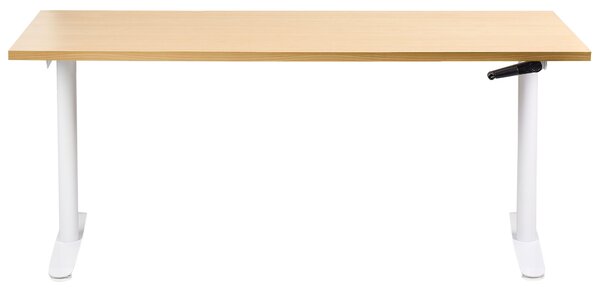 Manuálisan állítható asztal DESTINAS Világosbarna/fehér 160 cm 72 cm