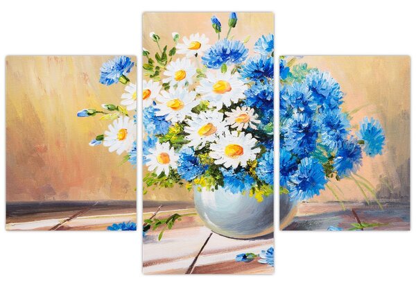 Festett kép egy váza virágról (90x60 cm)