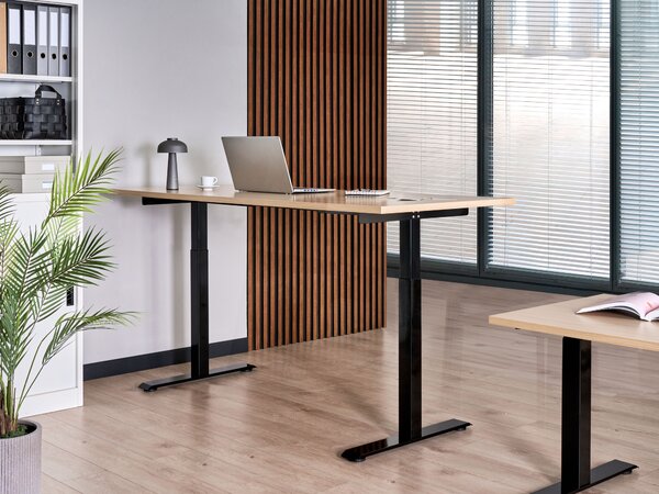 Elektromosan állítható asztal DESTINES Fekete/világosbarna 180 cm 72 cm