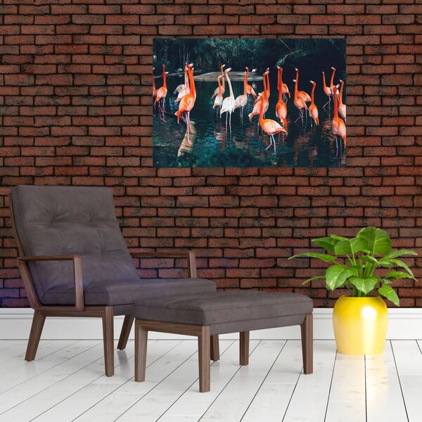Flamingók csordája (90x60 cm)