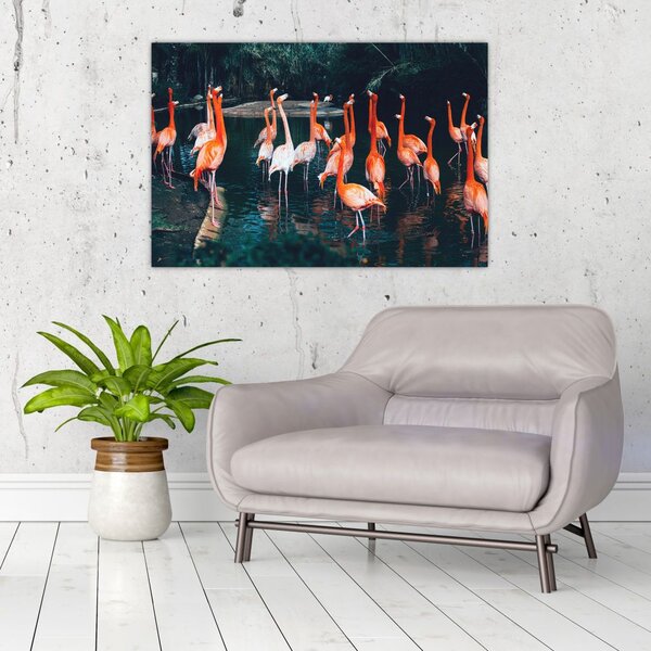 Flamingók csordája (90x60 cm)