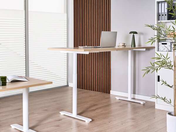 Elektromosan állítható asztal DESTINAS Világosbarna/fehér 180 cm 72 cm