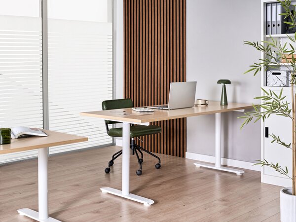 Elektromosan állítható asztal DESTINAS Világosbarna/fehér 180 cm 72 cm