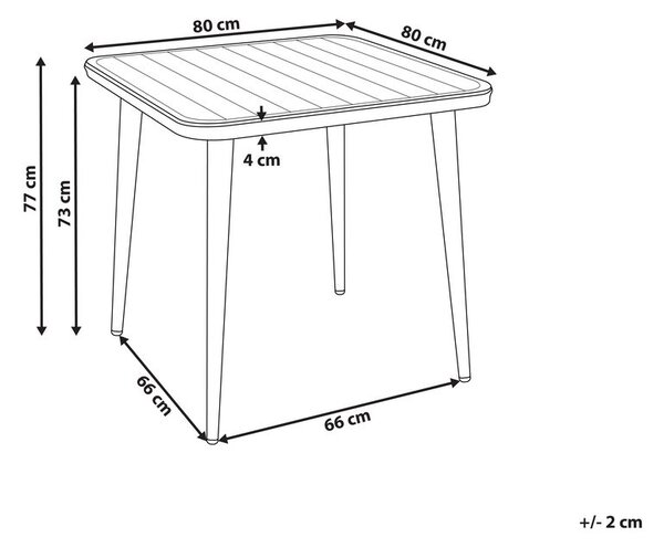 Kerti asztal NATURNO 80 cm 80 cm Fém Világosbézs