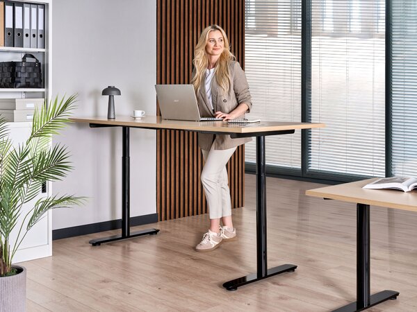 Elektromosan állítható asztal DESTINAS Fekete/világosbarna 180 cm 72 cm