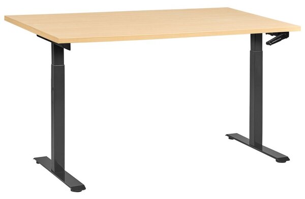 Manuálisan állítható asztal DESTINES Fekete/világosbarna 160 cm 72 cm