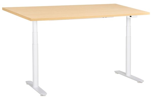 Elektromosan állítható asztal DESTINAS Világosbarna/fehér 160 cm 72 cm