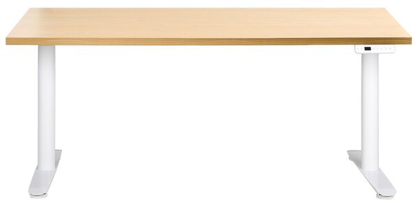 Elektromosan állítható asztal DESTINAS Világosbarna/fehér 160 cm 72 cm
