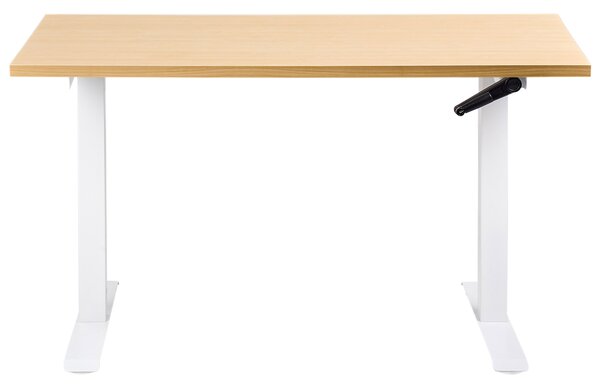 Manuálisan állítható asztal DESTINES 120 cm 72 cm Világosbarna/fehér