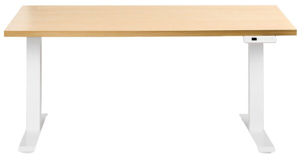 Elektromosan állítható asztal DESTINES Világosbarna/fehér 160 cm 72 cm